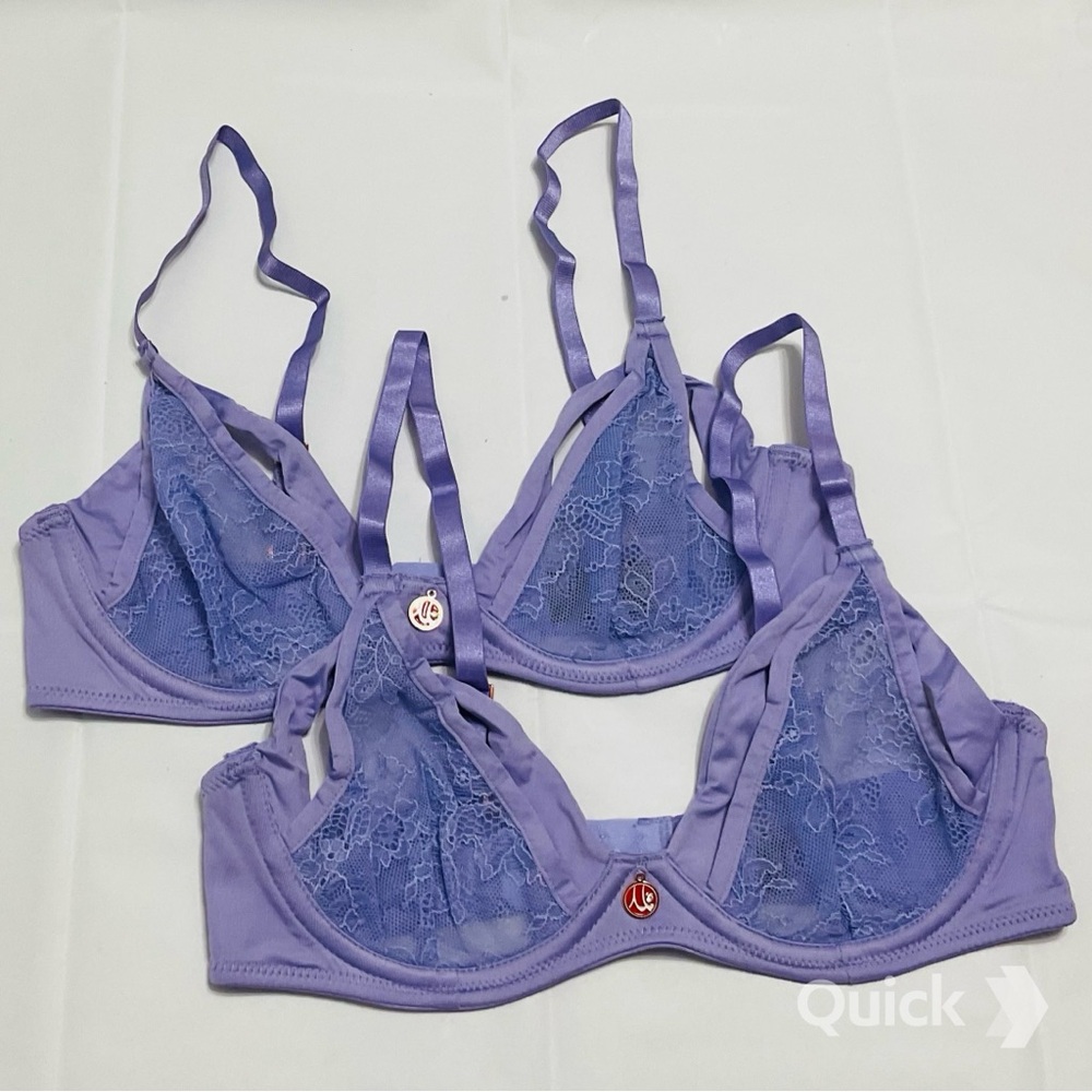 2 pcs - NWT Floral Lace Cutout Underwire Bras